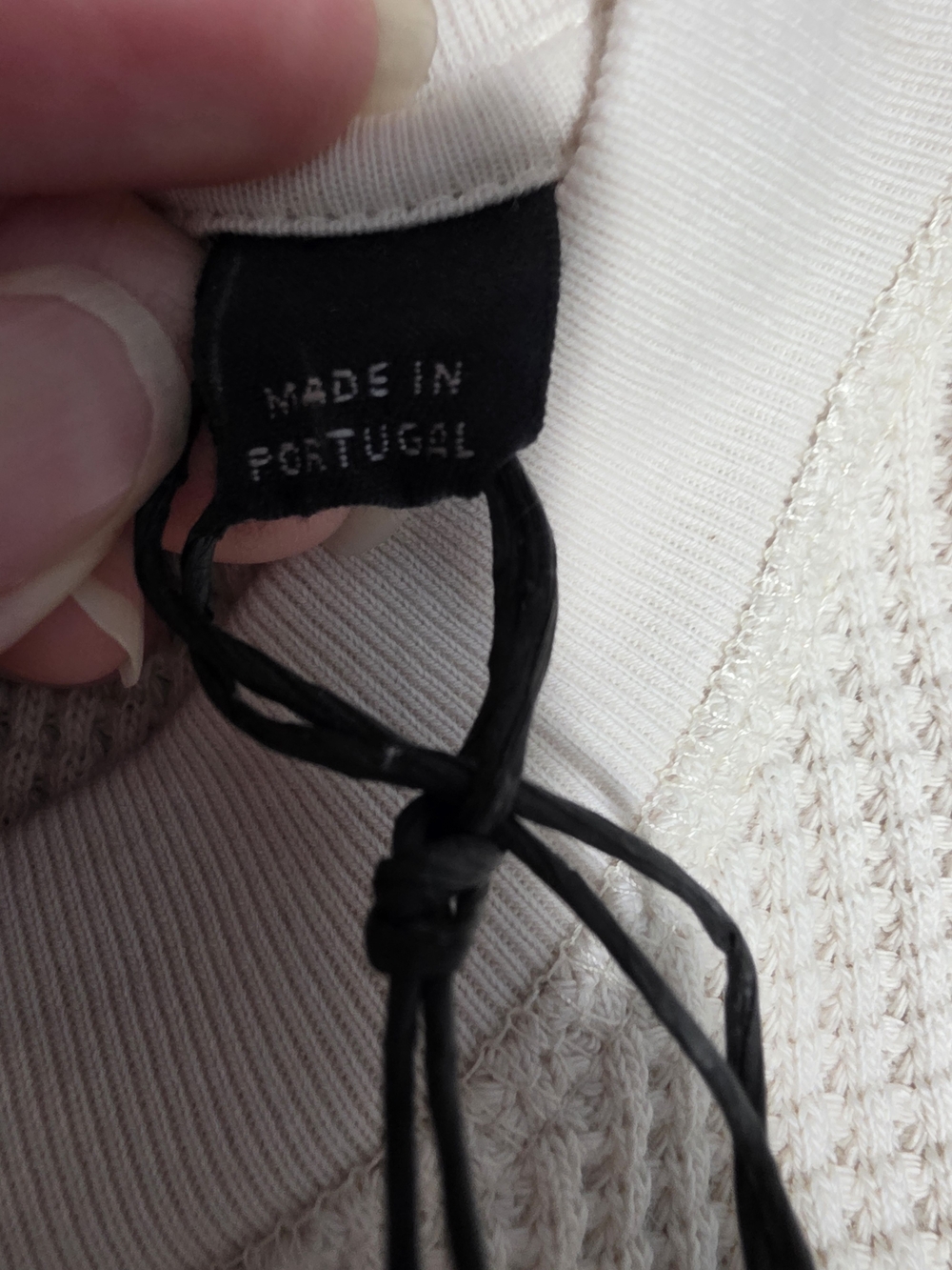 AllSaints Cream Waffle-Knit Crew Neck Top - Picture 3 of 8